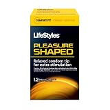 Lifestyles Pleasure Shaped Condoms, 12-count