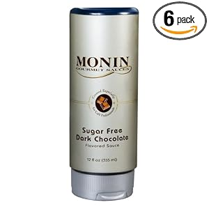 Monin Flavored Sauce, Sugar Free Dark Chocolate, 12-Ounce Bottles (Pack of 6)