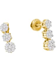 0.75CTW DIAMOND FLOWER EARRINGS(HE)