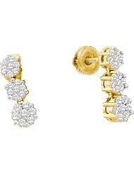 0.75CTW DIAMOND FLOWER EARRINGS(HE)
