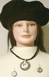 Onyx Multi String Short Chain Necklace with Silver Plated Pendant Earrings Offered with Hand...