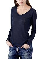 Mavi Camiseta Manga Larga Basic Scoop Neck (Azul Oscuro)
