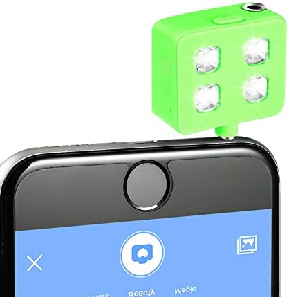 Lvzun Selfie Fill-light, 3.5mm Jack Mini 4 Leds Flash Fill-light for iOS, Android and Wp8 Smartphones and Tablet Computers (green)