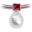 14K White Gold Paspaley South Sea Cultured Pearl and Rhodolite Garnet Pendant - 11.00mm