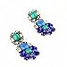 Charm.L Grace Classic Refinement Blue Resin Crystal Drop Ear Studs Earring