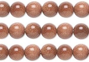 Round Goldstone Brown Beads 8mm 16 Inch Strand