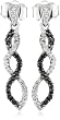 10k White Gold Black and White Diamond Infinity Earrings (1/4 cttw)