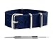 Benchmark Basics Nylon Watch Band - Waterproof Ballistic Nylon One-Piece Military Watch Straps for Men & Women (22mm, Navy Blue)