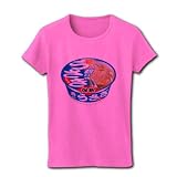 碧いうさぎ　保釈　うどん（イラストと文字） リブクルーネックTシャツ(ピンク) M 碧いうさぎ