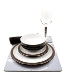 Denby Jet Black 28 Piece Ceramic, Glass and Accessories Tableware Set for 4 Place Settings