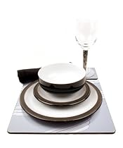 Denby Jet Black 28 Piece Ceramic, Glass and Accessories Tableware Set for 4 Placesettings