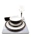 Denby Jet Black 28 Piece Ceramic, Glass and Accessories Tableware Set for 4 Placesettings