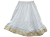 Boho Chic Skirt- Sari Border Golden Lace White Womans Casual Skirt