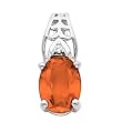 14K White Gold Mexican Fire Opal and Diamond Pendant