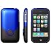 iCase iPhone 3G Rubber Coating Hard Plastic Snap-On Protective Rubberized Faceplate Carrying Case Cover (Blue/Black) [Sealed Retail Packaging]