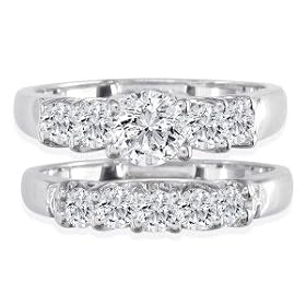 Diamond Bridal Sets: 1.09ct Diamond Bridal Set With 1 4ct Center Diamond in... by SuperJeweler.com