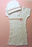 Delicate White Gown Set with Pink Flowered White Lace (Four preemie & newborn sizes)