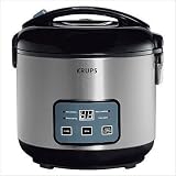 Krups FDH212-76 rice cooker, black & metal.