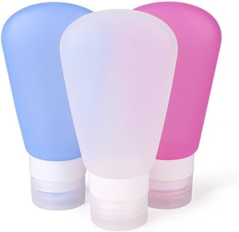 Lanhua Portable Silicone Travel Bottles - 100% Leak Proof Soft shampoo conditioner Travel Containers Bottles Set (89ml/3oz)