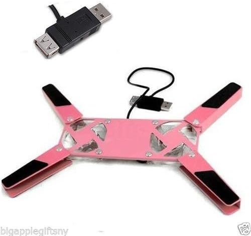 USB Laptop Notebook Cooling Cooler Pad 2 Built-in Fans with Blue LED up to 16"