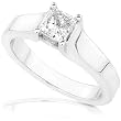 5/8ct Princess Cut Diamond Solitaire Engagement Ring (GH/I1) in 14k White Gold
