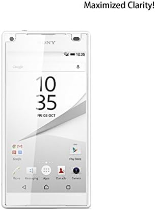Sony Z5 Mini Screen Protector, Klearlook Crystal Clear Tempered Glass Screen Protector with 0.33mm Thickness and 9H Hardness + Matt PET Back Film for Sony Z5 Mini (Crystal Clear)