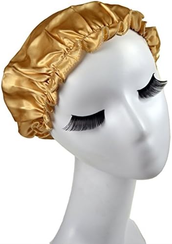 Pure Silk Night Sleep Cap Sleeping Cap Hat (Yellow)