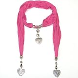 Women's Beautiful Jewellery Scarf with Heart Pendants and necklace accessories