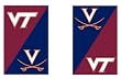 University of Virginia and Virginia Tech - House Divided Flag - Garden Size