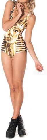 Summer Digital Printing King Tut Pattern Women Tight Stretch One Piece Swimsuit