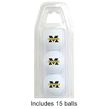 Michigan Wolverines NCAA 15 Golf Ball Clear Pack
