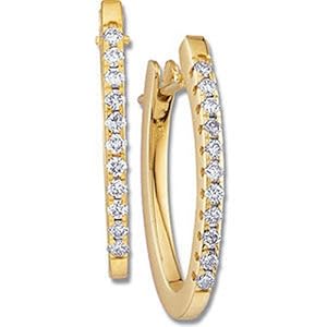 IceCarats Designer Jewelry 14K Yellow Gold 14K Yellow 1/3 Ctw Diamond Hoop Earrings.