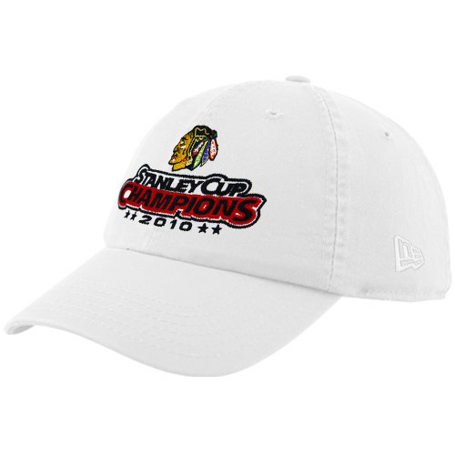New Era Chicago Blackhawks Ladies White 2010 NHL Stanley Cup Champions Adjustable Slouch Hat ()