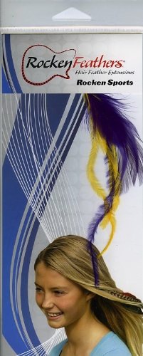 Rocken Feathers Sports Natural Hair Extensions Hand Made in the USA - Los Angeles Lakers Colors!!