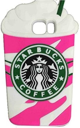 S6 Case,Galaxy S6 Case,Galaxy S6 Silicone Case,Tribe-Tiger Cartoon Starbucks Ice Cream Silicon Gel Rubber Case Cover Skin for Samsung Galaxy S6(Strawberry Cream)