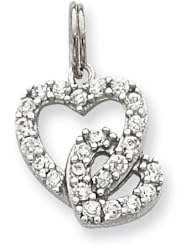Sterling Silver CZ Heart Charm