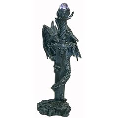 Drachen Kerzenhalter Excalibur Fantasy Deko Figur