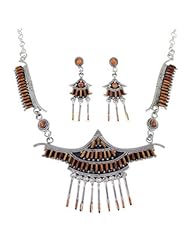 Silver Jewelry Oyster Shell Needle Point Link Necklace Set HS28587