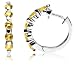 Jewelry : Sterling Silver Citrine Hoop Earrings