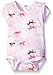 Carhartt Girls' Short Sleeve Bodyshirt, White/Light Pink Camo Horse Print, 24 Months