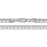 6mm Italian Sterling Silver Curb Link Chain Necklace Gauge 150