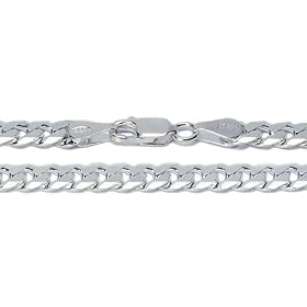 3mm Italian Sterling Silver Curb Link Chain Necklace Gauge 080 (16", 18", 20", 22", 24", 26", 28", 30")