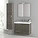 Nameeks ANS71 ACF 31-3/10" Wall Mounted Vanity Set with Wood Cabinet, Ceramic To, Grey Oak