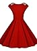 Miusol Women's Classy Vintage Audrey Hepburn Style 1940's Rockabilly Evening Dress,Red,XX-Large