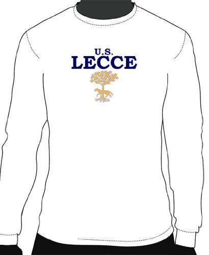 U.S. Lecce Basic Logo Long Sleeve Tee, Adult Medium - White