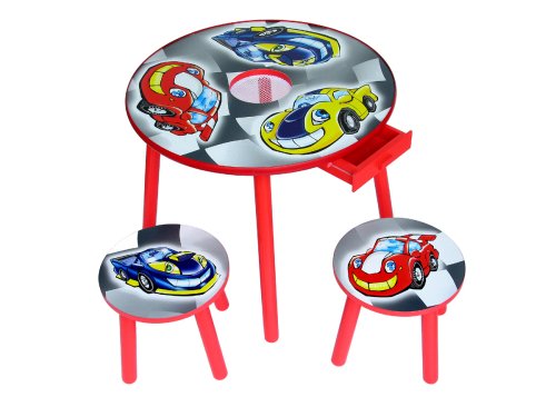 41jQ Rqj2hL Toons Wooden 3 Piece Table and Stool Set