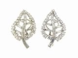 Platinum Leaf Earrings by Estate