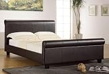 5ft Kingsize 150cm Toscano Faux Leather Bed Frame in Expresso Brown
