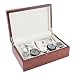 Vintage Wood Watch Case Display Storage Watch Box Solid Top Holds 10+ Watches With Adjustable Soft Pillows and High Clearance for Larger Watches-Vintage Series II