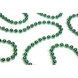 Shiny Green Beaded Christmas Garland 9 x 8mm